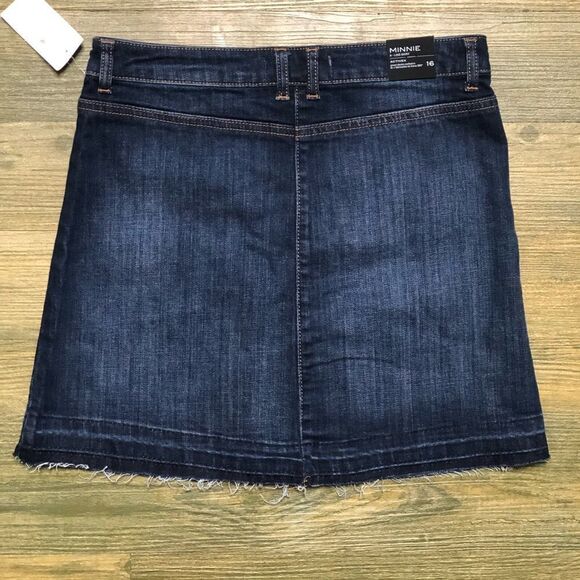 DL1961 Girls' Minnie a Line Denim Jean Raw Hem Mini Skirt 16 XL - Picture 3 of 5